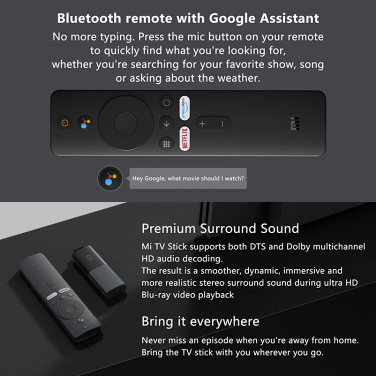 [HK Warehouse] Original Xiaomi Mi Android TV Stick, Quad Core Cotex A53, RAM 1GB + ROM 8GB, Global Version, EU Plug - Android TV Sticks by Xiaomi | Online Shopping South Africa | PMC Jewellery