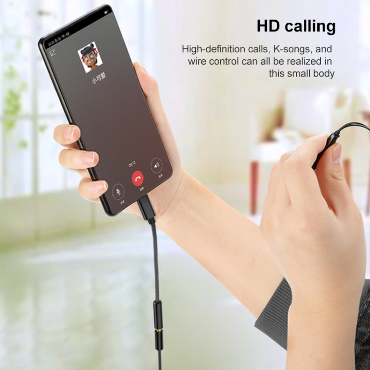TA12-R2 USB-C / Type-C Male to 3.5mm Audio Female Single Crystal Copper Braid Earphone Adapter(Black Grey) - free shipping - PMC TechLife - Order now!
