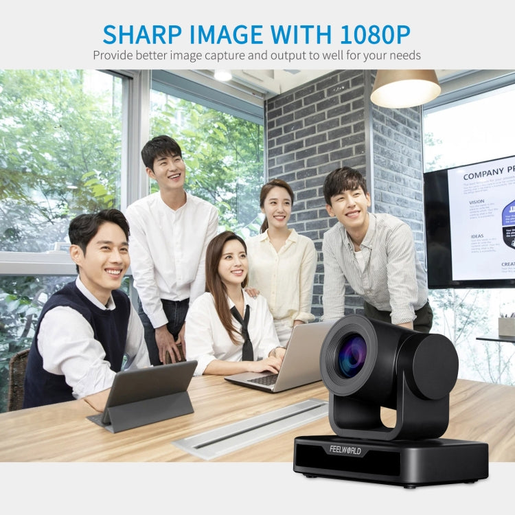 FEELWORLD USB10X 10X Optical Zoom 1080P USB PTZ Video Conference Camera, EU and US Plug(Black) - free shipping - PMC TechLife - Order now!