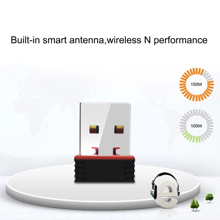 RTL8188 150Mbps 2.4GHz USB 2.0 WiFi Adapter External Network Card - USB Network Adapter by PMC TechLife | Online Shopping South Africa | PMC TechLife
