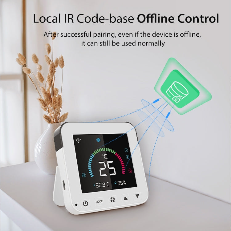NEO NAS-RT01W WiFi Smart Color Screen Infrared Air Conditioner Controller Thermostat(White) - free shipping - PMC TechLife - Order now!