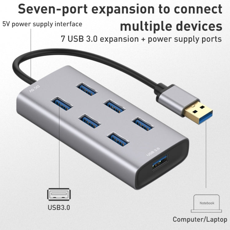8108 7 Ports USB 3.0 to USB 3.0 HUB, Cable Length: 80cm - USB 3.0 HUB by PMC TechLife | Online Shopping South Africa | PMC TechLife