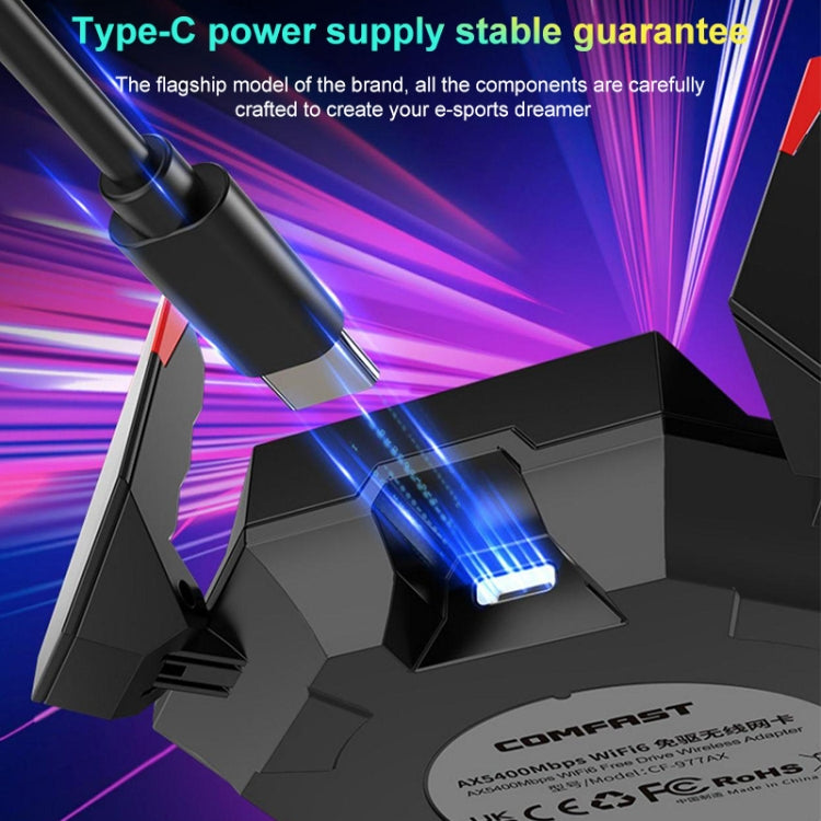 COMFAST CF-977AX 5400Mbps Tri-Band Wireless Network Card WiFi6 Type-C Adapter - free shipping - PMC TechLife - Order now!