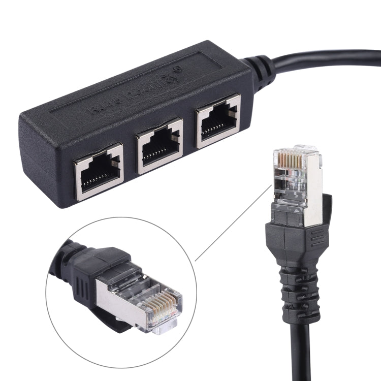 1 to 3 Socket LAN Ethernet Network RJ45 Plug Splitter Extender - Lan Cable and Tools by PMC Jewellery | Online Shopping South Africa | PMC Jewellery