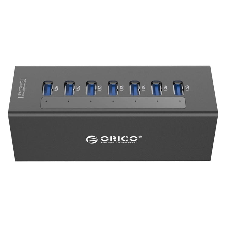 ORICO A3H7 Aluminum High Speed 7 Ports USB 3.0 HUB with 12V/2.5A Power Supply for Laptops(Black) - free shipping - PMC TechLife - Order now!