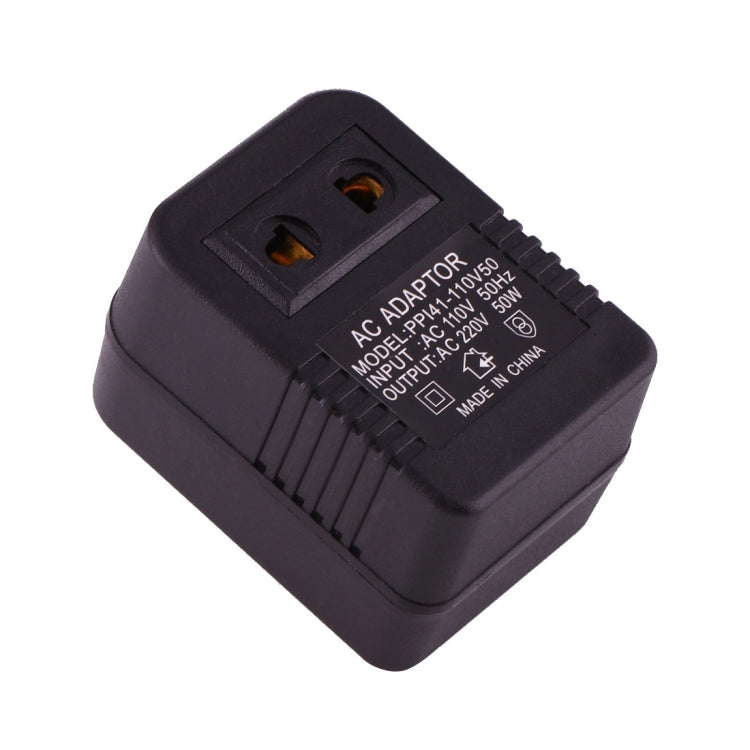 110V to 220V 50W AC Power Socket Adapter,  EU/US Plug to US Plug(Black) - Plug Adaptor by PMC TechLife | Online Shopping South Africa | PMC TechLife