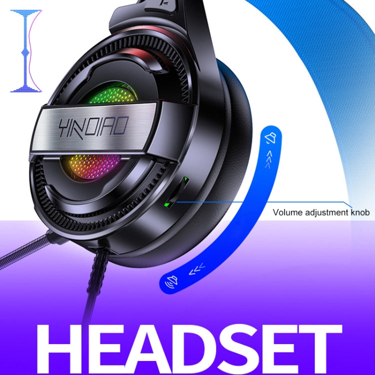 YINDIAO Q3 USB Wired E-sports Gaming Headset with Mic & RGB Light, Cable Length: 1.67m (Black) - free shipping - PMC TechLife - Order now!