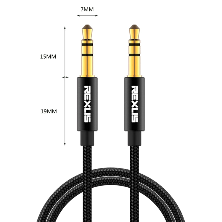 REXLIS 3629 3.5mm Male to Male Car Stereo Gold-plated Jack AUX Audio Cable for 3.5mm AUX Standard Digital Devices, Length: 1m - Aux Cable by REXLIS | Online Shopping South Africa | PMC TechLife | Buy Now Pay Later Mobicred