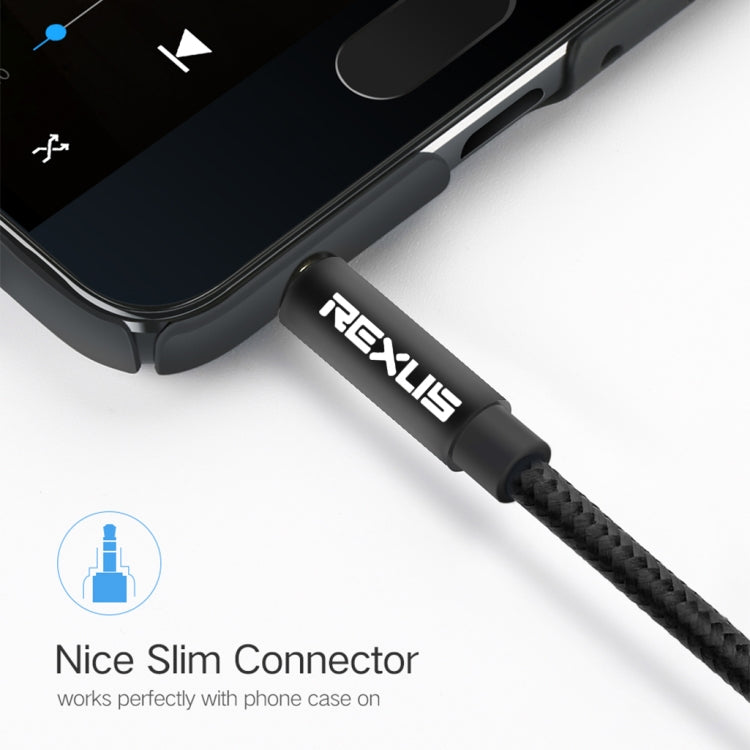 REXLIS 3629 3.5mm Male to Male Car Stereo Gold-plated Jack AUX Audio Cable for 3.5mm AUX Standard Digital Devices, Length: 1m - Aux Cable by REXLIS | Online Shopping South Africa | PMC TechLife | Buy Now Pay Later Mobicred