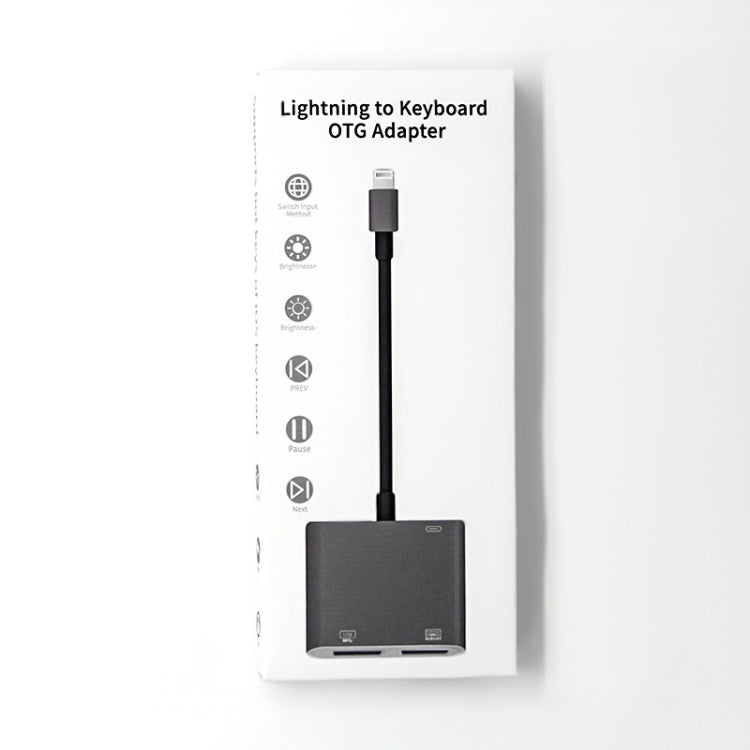 NK-109KEY 3 in 1 8 Pin Male to USB + USB Keyboard Female OTG Adapter - free shipping - PMC TechLife - Order now!