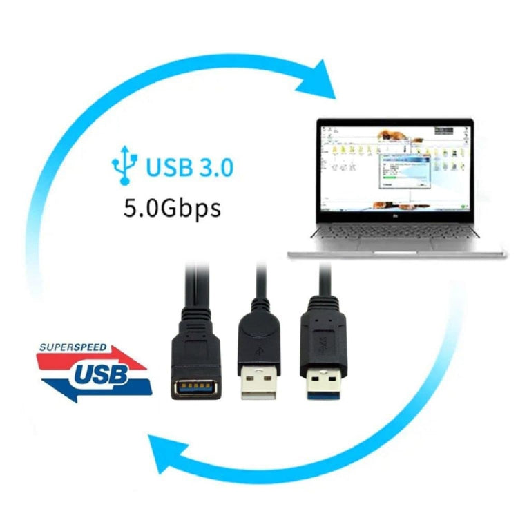 2 in 1 USB 3.0 Female to USB 2.0 + USB 3.0 Male Cable for Computer / Laptop, Length: 29cm - USB Cable by PMC Jewellery | Online Shopping South Africa | PMC Jewellery