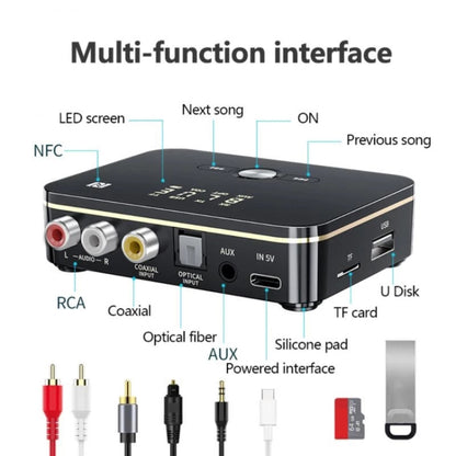 M8 NFC 2 in 1 NFC Optical Coaxial Bluetooth 5.0 Audio Transmitter Receiver with Digital Display - Audio Receiver Transmitter by PMC Jewellery | Online Shopping South Africa | PMC Jewellery