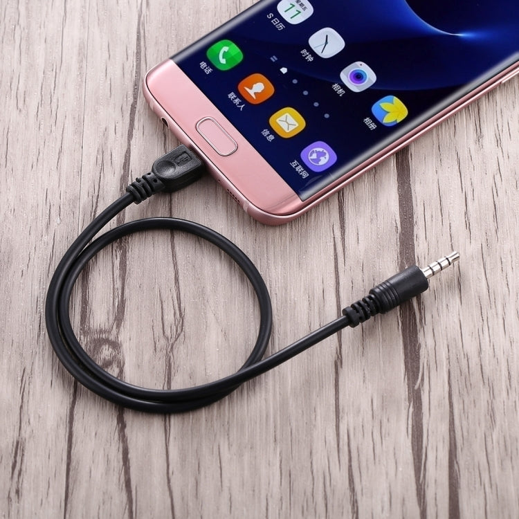 3.5mm Male to Micro USB Male Audio AUX Cable, Length: about 40cm(Black) - Aux Cable by PMC Jewellery | Online Shopping South Africa | PMC Jewellery