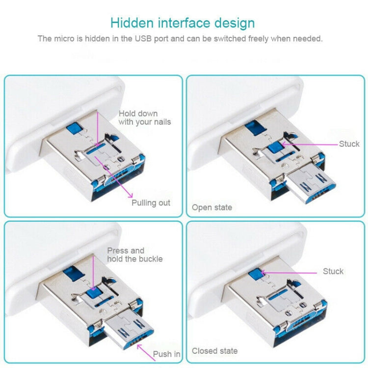 NK-208 3 in 1 i-Flash TF Card / SD Card Reader For 8 Pin + USB 2.0 + Micro USB Devices(White) - U Disk & Card Reader by PMC Jewellery | Online Shopping South Africa | PMC Jewellery