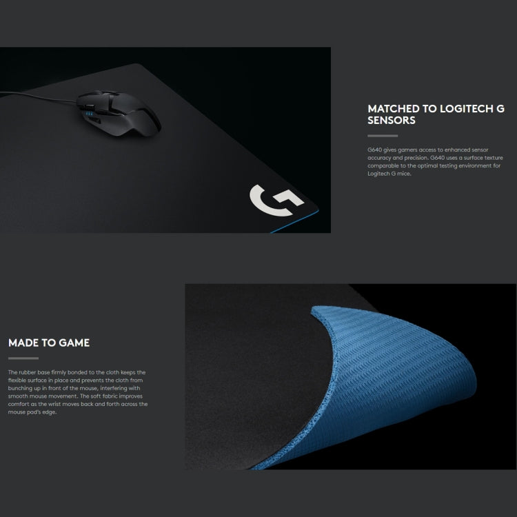 Logitech G640 Cloth Soft E-sport Gaming Mouse Pad, Size: 46 x 40cm (Black) - free shipping - PMC TechLife - Order now!