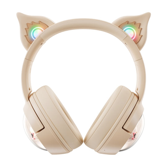 B5 Cat Ear Design USB-C / Type-C RGB Wireless Bluetooth HiFi Headset (Beige) - Multimedia Headset by PMC Jewellery | Online Shopping South Africa | PMC Jewellery