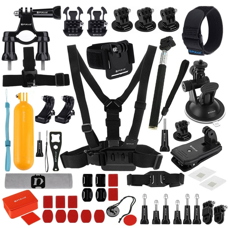 PULUZ 53 in 1 Accessories Total Ultimate Combo Kits (Chest Strap + Suction Cup Mount + 3-Way Pivot Arms + J-Hook Buckle + Wrist Strap + Helmet Strap + Extendable Monopod + Surface Mounts + Tripod Adap ...  for GoPro, Insta360, DJI and Other Action Cameras -  by PULUZ | Online Shopping South Africa | PMC TechLife | Buy Now Pay Later Mobicred