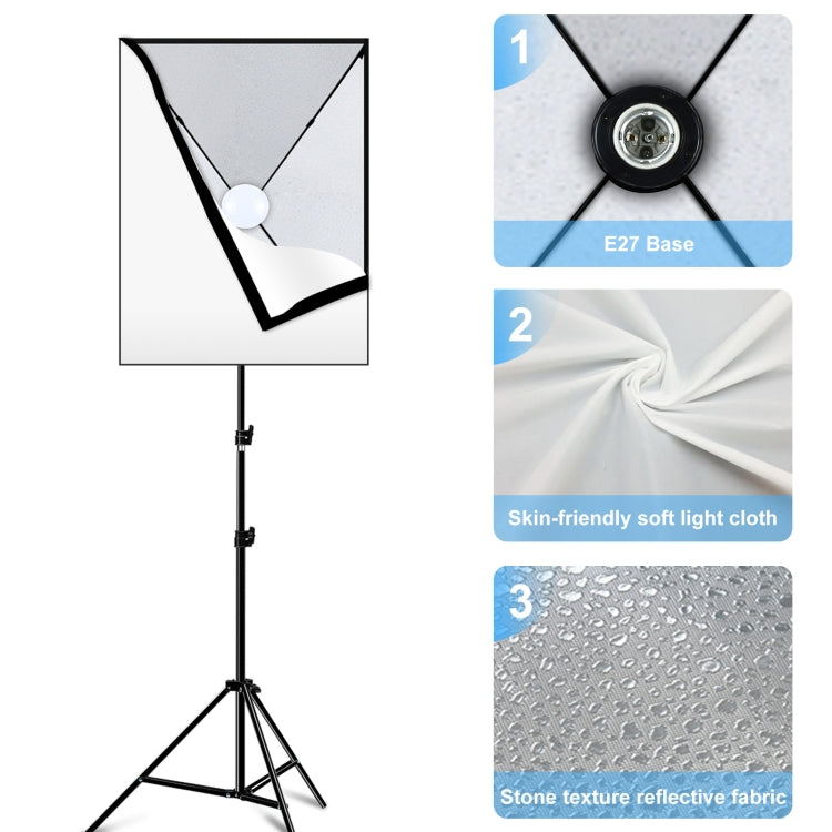 PULUZ Softbox Lighting Kit 2 PCS 50x70cm Professional Photo Studio Photography Light Equipment with 2 x E27 Socket Bulb Photography Lighting Kit(EU Plug) - free shipping - PMC TechLife - Order now!
