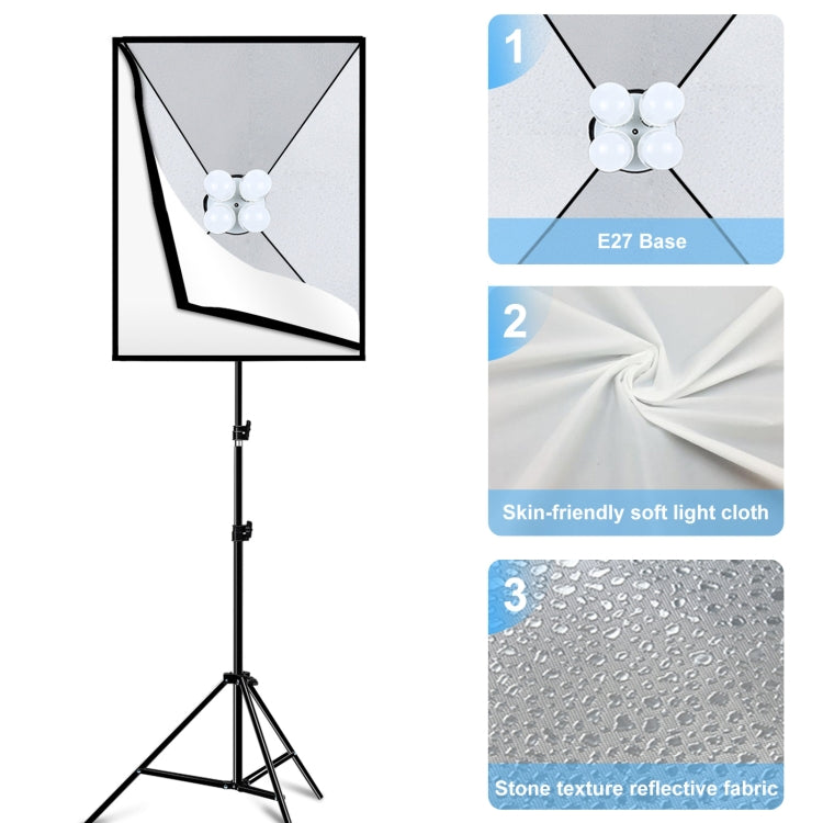 PULUZ Softbox Lighting Kit 2 PCS 50x70cm Professional Photo Studio Photography Light Equipment with 8 x E27 20W E27 Socket Bulb Photography Lighting Kit for Filming Portrait Shooting / Fashion Advertising Photography(EU Plug) - free shipping - PMC TechLife - Order now!