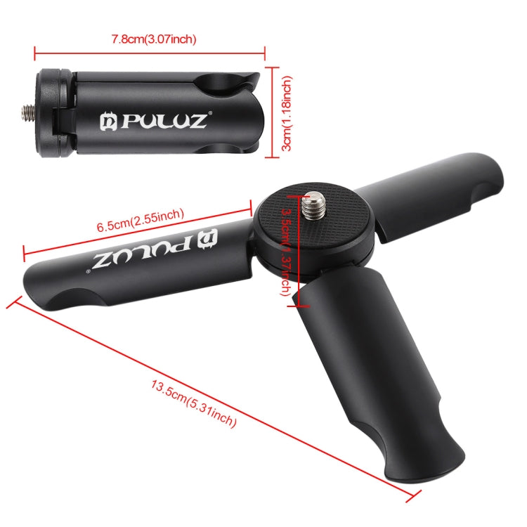 PULUZ Folding Plastic Tripod + Vlogging Live Broadcast Handheld Grip ABS Mount with Cold Shoe & Wrist Strap for iPhone, Galaxy, Huawei, Xiaomi, Sony, HTC, Google and other Smartphones - Desktop Holder by PULUZ | Online Shopping South Africa | PMC Jewellery