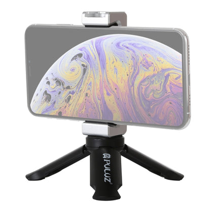 PULUZ Folding Plastic Tripod + Aluminum Alloy Clamp Bracket with Cold Shoe for iPhone, Galaxy, Huawei, Xiaomi, Sony, HTC, Google and other Smartphones - Desktop Holder by PULUZ | Online Shopping South Africa | PMC Jewellery