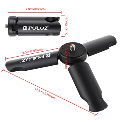 PULUZ  Folding Plastic Tripod + Phone Mount Metal Clamp for GoPro HERO Action Cameras and Cell Phones - Desktop Holder by PULUZ | Online Shopping South Africa | PMC Jewellery