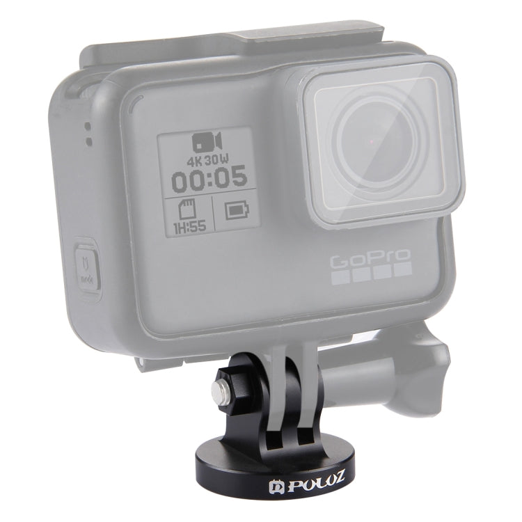 PULUZ 1/4 inch Screw Hole Tripod Mount CNC Adapter for GoPro Hero11 Black / HERO10 Black /9 Black /8 Black /7 /6 /5 /5 Session /4 Session /4 /3+ /3 /2 /1, DJI Osmo Action and Other Action Cameras(Black) - Connection Mount by PULUZ | Online Shopping South Africa | PMC TechLife