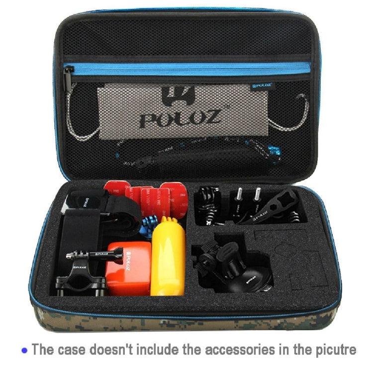 PULUZ Camouflage Pattern Waterproof Carrying and Travel Case for for GoPro, Insta360, DJI and Other Action Cameras Accessories, Large Size: 32cm x 22cm x 7cm - Carry Cases by PULUZ | Online Shopping South Africa | PMC TechLife | Buy Now Pay Later Mobicred