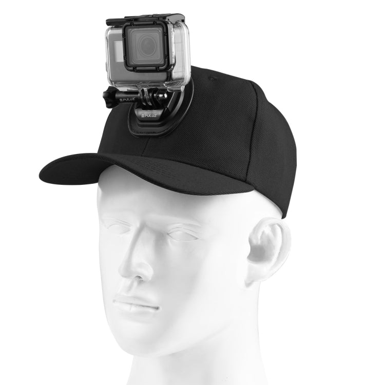 PULUZ Baseball Hat with J-Hook Buckle Mount & Screw for GoPro, DJI OSMO Action and Other Action Cameras(Black) -  by PMC TechLife | Online Shopping South Africa | PMC TechLife