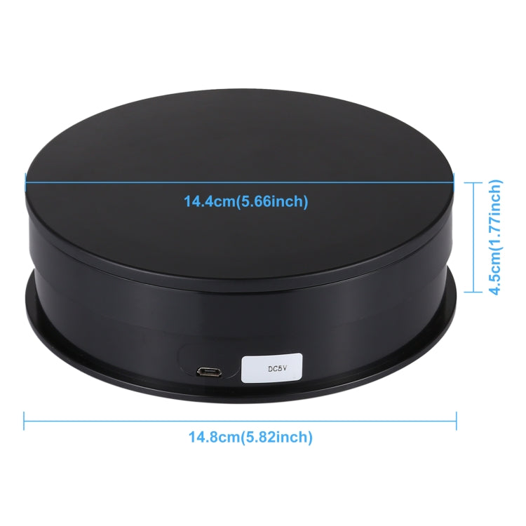 PULUZ 15cm USB Electric Rotating Turntable Display Stand Video Shooting Props Turntable for Photography, Load 1-5kg(Black) -  by PULUZ | Online Shopping South Africa | PMC TechLife | Buy Now Pay Later Mobicred