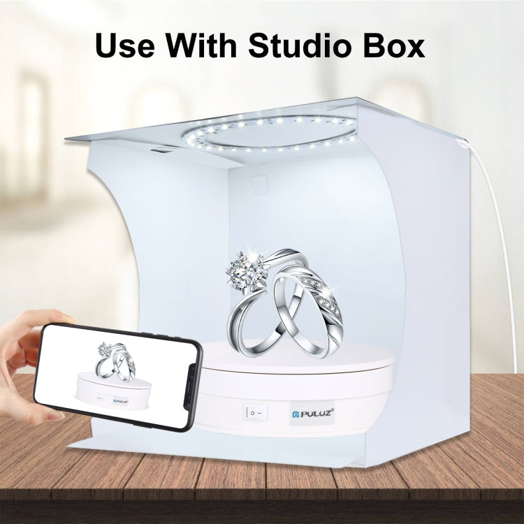 PULUZ 15cm USB Electric Rotating Turntable Display Stand Video Shooting Props Turntable for Photography, Load 1-5kg(White) -  by PULUZ | Online Shopping South Africa | PMC TechLife | Buy Now Pay Later Mobicred