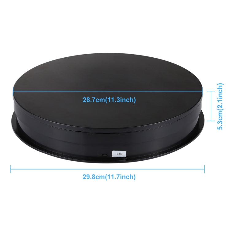 PULUZ 30cm USB Electric Rotating Turntable Display Stand Video Shooting Props Turntable for Photography, Load 10-20kg(Black) -  by PULUZ | Online Shopping South Africa | PMC TechLife | Buy Now Pay Later Mobicred