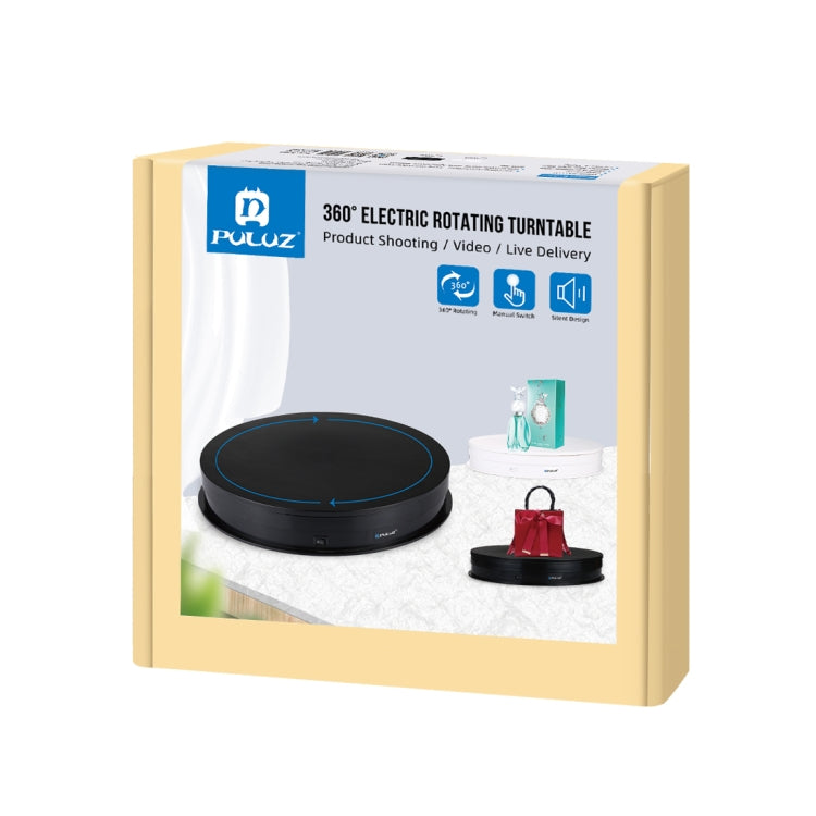 PULUZ 30cm USB Electric Rotating Turntable Display Stand Video Shooting Props Turntable for Photography, Load 10-20kg(Black) -  by PULUZ | Online Shopping South Africa | PMC TechLife | Buy Now Pay Later Mobicred