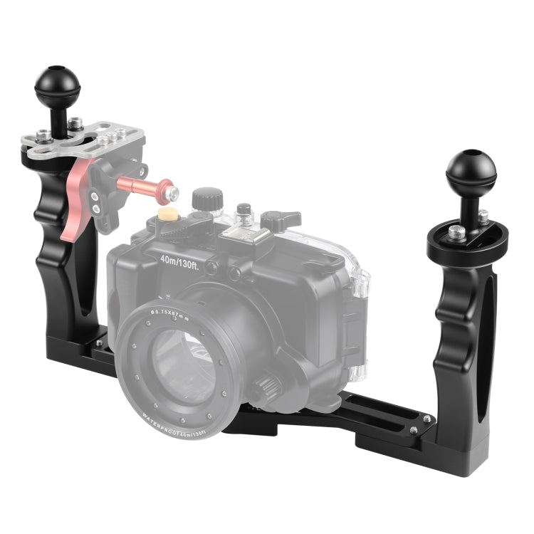 PULUZ Dual Handles Aluminium Alloy Tray Stabilizer for Underwater Camera Housings(Black) - free shipping - PMC TechLife - Order now!