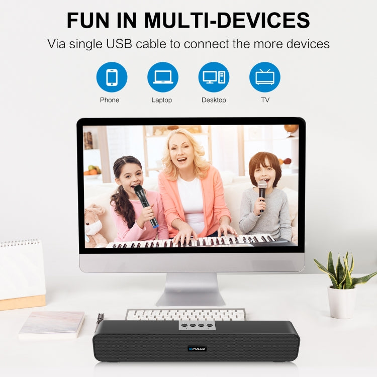 PULUZ 10W Soundbar Wired Wireless Bluetooth Surround Speaker(Black) - Desktop Speaker by PULUZ | Online Shopping South Africa | PMC Jewellery