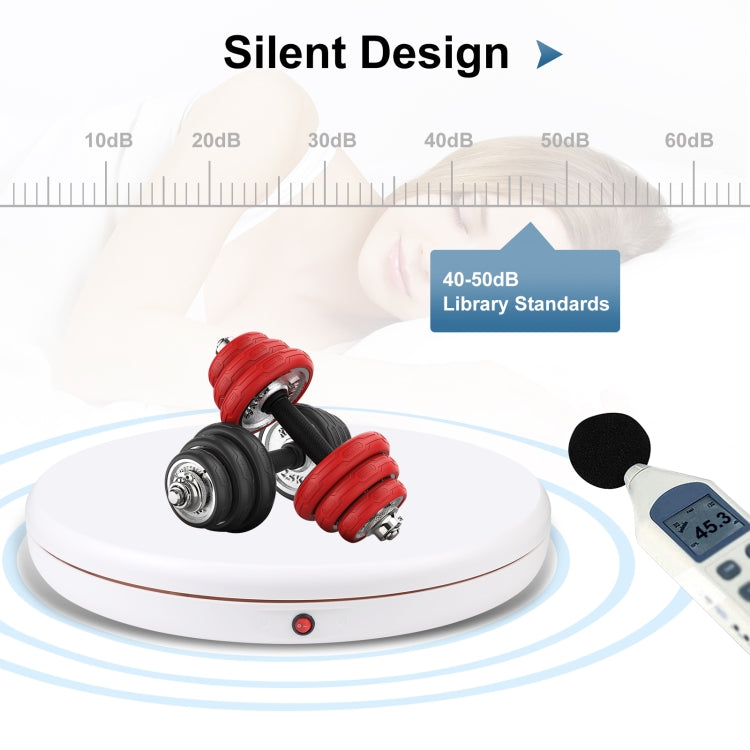 PULUZ 45cm Remote Control Adjusting Speed Rotating Turntable Display Stand, White, Load 100kg(UK Plug) - free shipping - PMC TechLife - Order now!