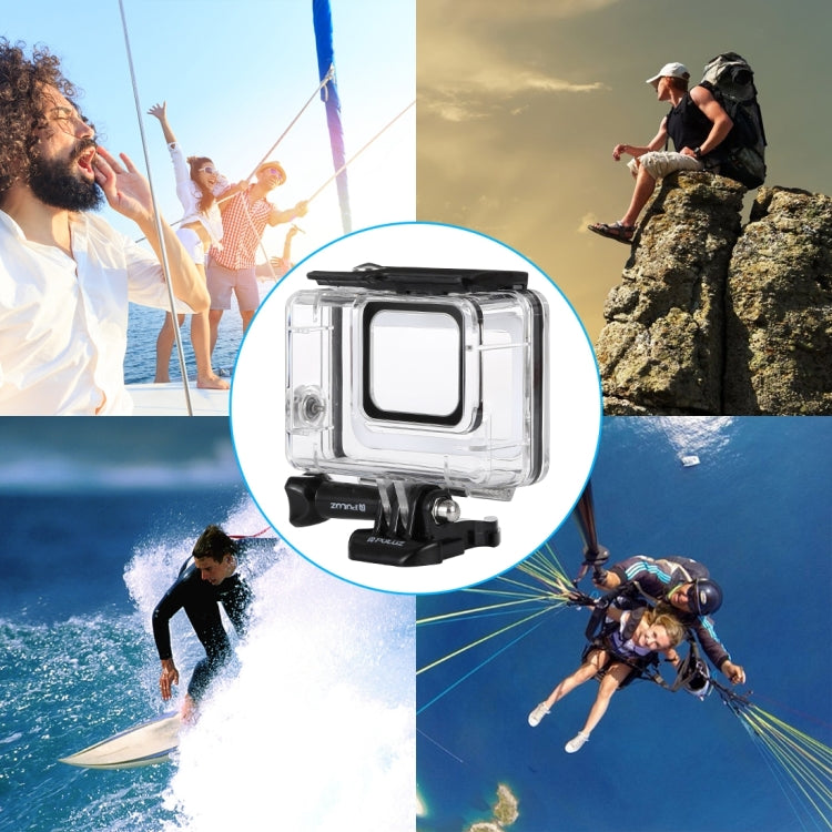 PULUZ 45m Underwater Waterproof Housing Diving Case for GoPro HERO7 Silver / HERO7 White, with Buckle Basic Mount & Screw(Transparent) - Waterproof Cases by PULUZ | Online Shopping South Africa | PMC TechLife | Buy Now Pay Later Mobicred