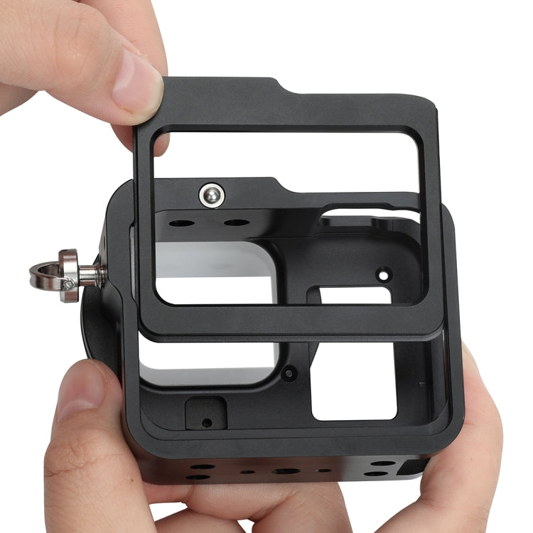 PULUZ Housing Shell CNC Aluminum Alloy Protective Cage with Insurance Frame & 52mm UV Lens for GoPro HERO8 Black(Black) - Metal Cases by PULUZ | Online Shopping South Africa | PMC TechLife | Buy Now Pay Later Mobicred