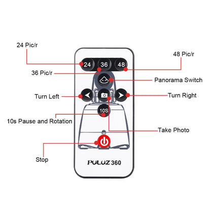 PULUZ Electronic 360 Degree Rotation Panoramic Head with Remote Controller for Smartphones, GoPro, DSLR Cameras(Red) - Tripod Heads by PULUZ | Online Shopping South Africa | PMC Jewellery