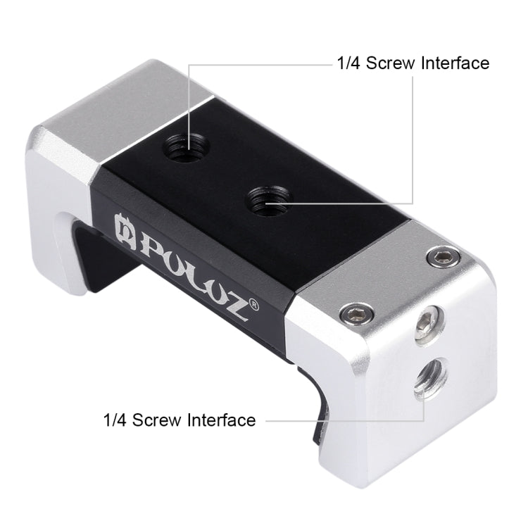 PULUZ Universal Phone Aluminum Alloy Clamp Holder Bracket with Cold Shoe For iPhone, Galaxy, Huawei, Xiaomi, Sony, HTC, Google and other Smartphones - Desktop Holder by PULUZ | Online Shopping South Africa | PMC TechLife | Buy Now Pay Later Mobicred