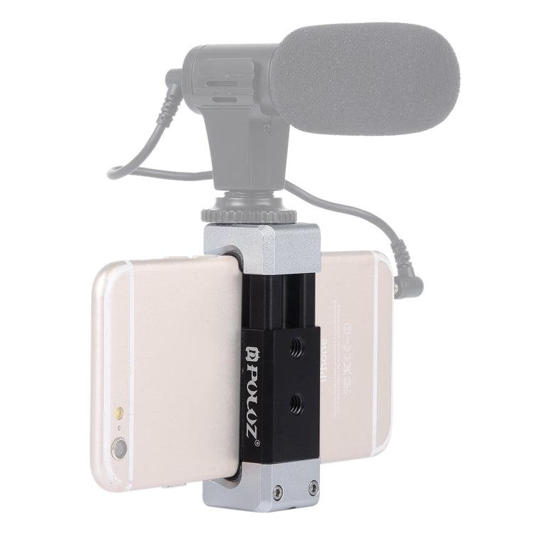 PULUZ Universal Phone Aluminum Alloy Clamp Holder Bracket with Cold Shoe For iPhone, Galaxy, Huawei, Xiaomi, Sony, HTC, Google and other Smartphones - Desktop Holder by PULUZ | Online Shopping South Africa | PMC TechLife | Buy Now Pay Later Mobicred