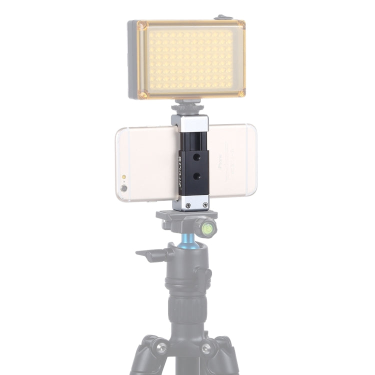 PULUZ Universal Phone Aluminum Alloy Clamp Holder Bracket with Cold Shoe For iPhone, Galaxy, Huawei, Xiaomi, Sony, HTC, Google and other Smartphones - Desktop Holder by PULUZ | Online Shopping South Africa | PMC TechLife | Buy Now Pay Later Mobicred