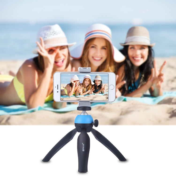 PULUZ Universal Phone Aluminum Alloy Clamp Holder Bracket with Cold Shoe For iPhone, Galaxy, Huawei, Xiaomi, Sony, HTC, Google and other Smartphones - Desktop Holder by PULUZ | Online Shopping South Africa | PMC TechLife | Buy Now Pay Later Mobicred