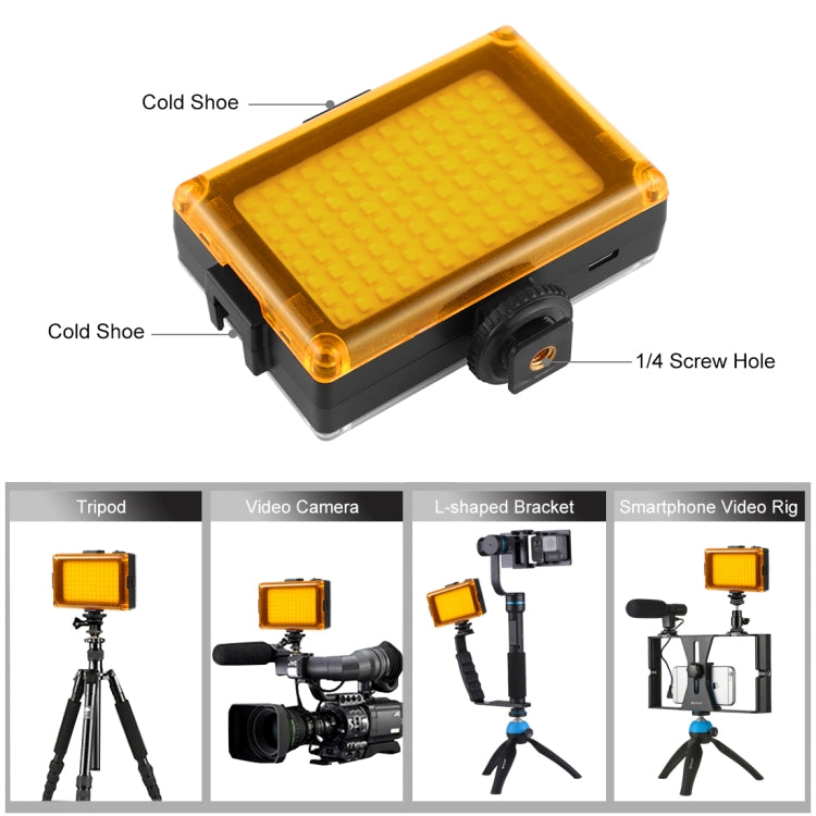 PULUZ Pocket 104 LED 1800LM Professional Vlogging Photography Video & Photo Studio Light with White and Orange Magnet Filters Light Panel for Canon, Nikon, DSLR Cameras - free shipping - PMC TechLife - Order now!