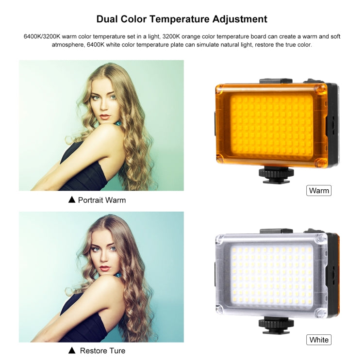 PULUZ Pocket 104 LED 1800LM Professional Vlogging Photography Video & Photo Studio Light with White and Orange Magnet Filters Light Panel for Canon, Nikon, DSLR Cameras - free shipping - PMC TechLife - Order now!