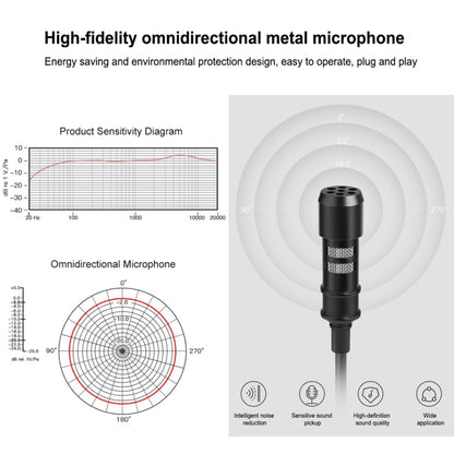 PULUZ 1.5m 3.5mm Jack Lavalier Wired Condenser Recording Microphone - Microphone by PULUZ | Online Shopping South Africa | PMC Jewellery