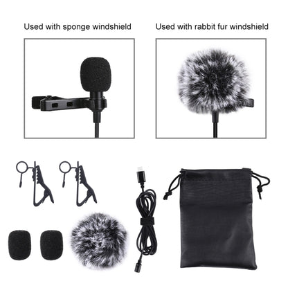 PULUZ 1.5m USB-C / Type-C Jack Lavalier Wired Condenser Recording Microphone - Microphone by PULUZ | Online Shopping South Africa | PMC Jewellery