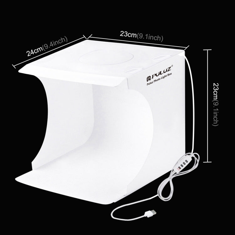 PULUZ 23cm Ring LED Panel Folding Portable Light Photo Lighting Studio Shooting Tent Box Kit with 6 Colors Backdrops (Black, White, Yellow, Red, Green, Blue), Unfold Size: 24cm x 23cm x 23cm -  by PULUZ | Online Shopping South Africa | PMC TechLife | Buy Now Pay Later Mobicred