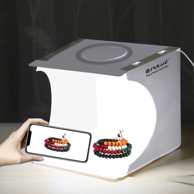PULUZ 23cm Ring LED Panel Folding Portable Light Photo Lighting Studio Shooting Tent Box Kit with 6 Colors Backdrops (Black, White, Yellow, Red, Green, Blue), Unfold Size: 24cm x 23cm x 23cm -  by PULUZ | Online Shopping South Africa | PMC TechLife | Buy Now Pay Later Mobicred