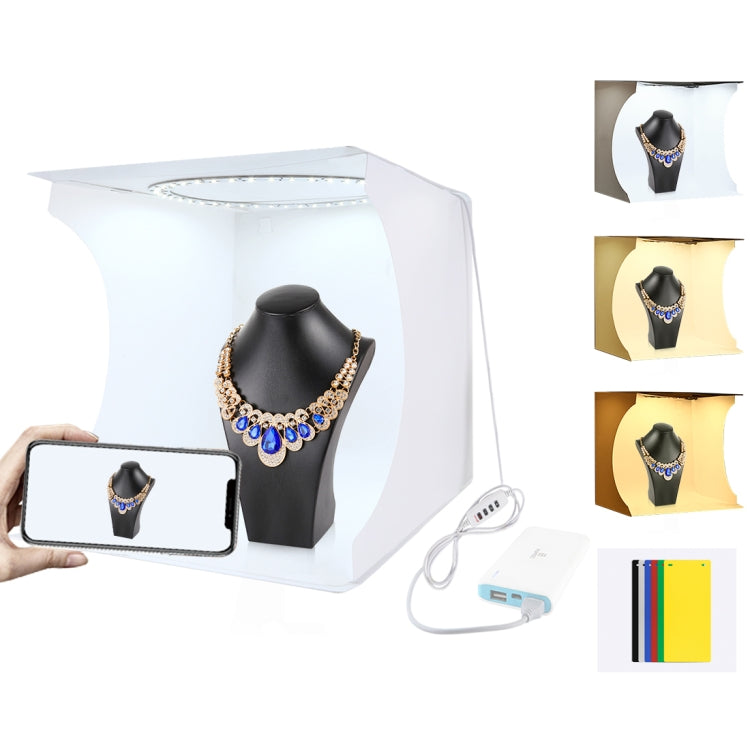 PULUZ 30cm Folding Portable Ring Light Board Photo Lighting Studio Shooting Tent Box Kit with 6 Colors Backdrops (Black, White, Yellow, Red, Green, Blue), Unfold Size: 31cm x 31cm x 32cm -  by PULUZ | Online Shopping South Africa | PMC TechLife | Buy Now Pay Later Mobicred